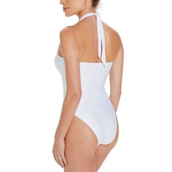 VIX Paula Hermanny womens Solid Brenda One Piece Swimsuit size Small White $248 - Picture 4 of 9